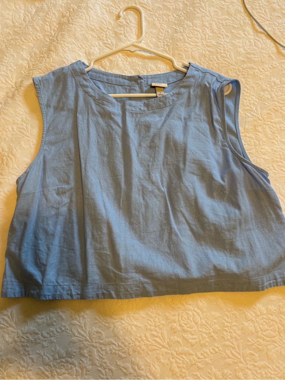 a new day Light Blue Sleeveless Boxy Crop Tank